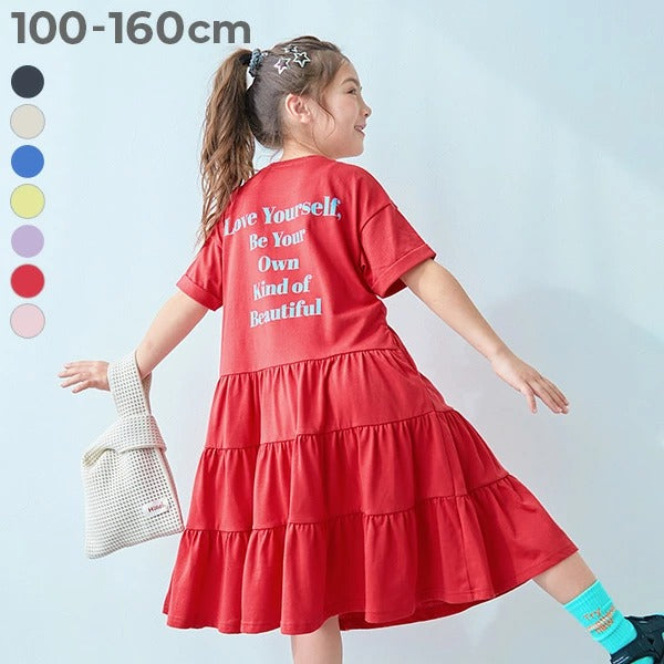 日本童裝 dev!rock 層疊裙擺印花連身裙 100-160cm 女童款 夏季 DRESSES