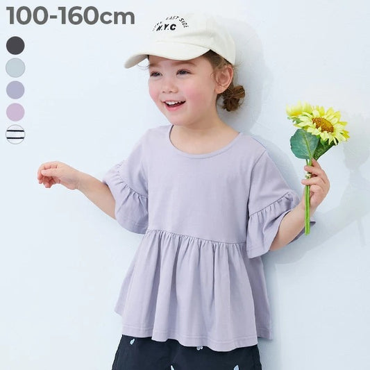 日本童裝 dev!rock 裙邊短袖上衣 100-160cm 女童款 夏季 TOPS