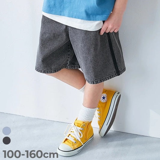 日本童裝 dev!rock 側條紋輕薄牛仔短褲 100-160cm 男童款 PANTS 夏季