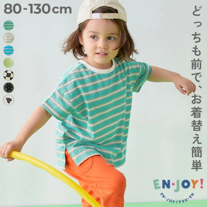 日本童裝 dev!rock 2Way 前後兩著 方便孩子自己換衣服 全印花短袖上衣 80-130cm 男童款/女童款 TOPS 夏季