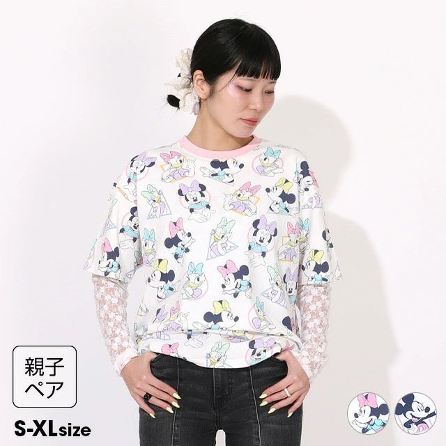Japanese BDL x Disney parent-child print tops (80-150cm) for boys and girls (summer TOPS) 