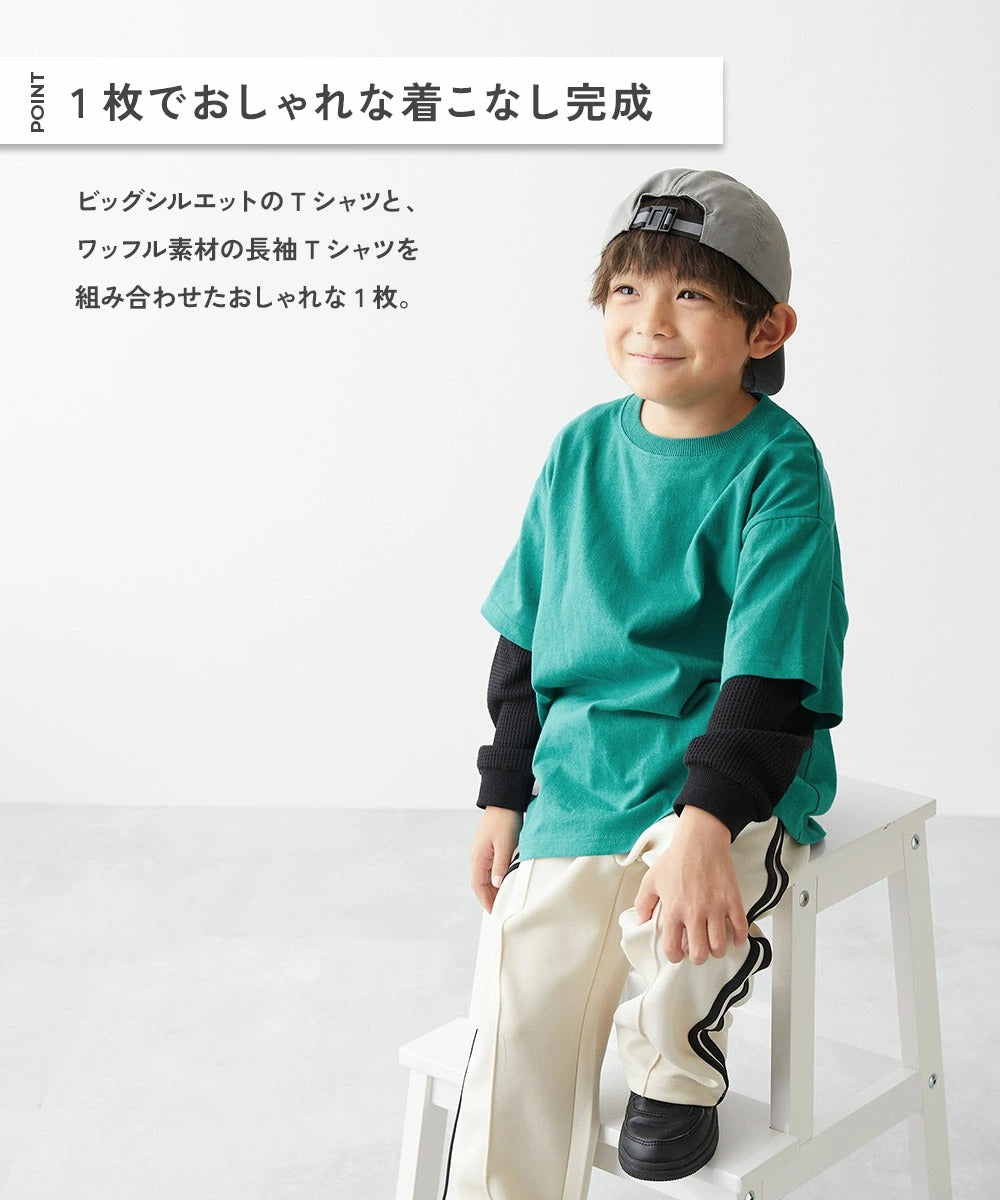 日本童裝 dev!rock 假兩件上衣 100-160cm 男童款 TOPS 春季