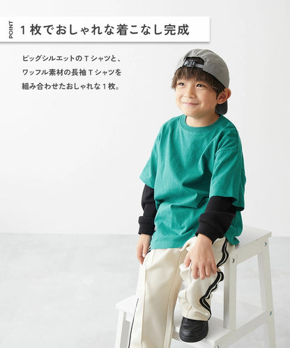 日本童裝 dev!rock 假兩件上衣 100-160cm 男童款 TOPS 春季