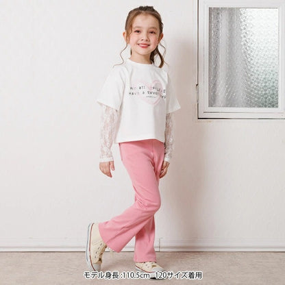 日本童裝 BDL 假兩件蕾絲袖上衣 90-140cm 女童款 夏季 TOPS