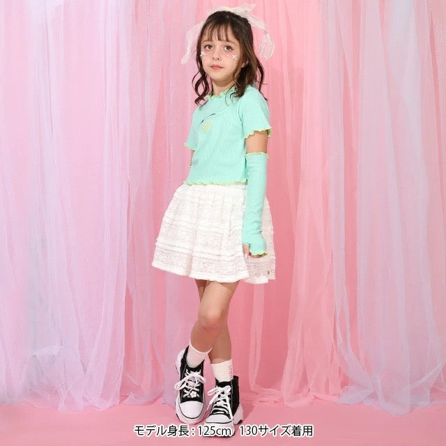 日本童裝 BDL 木耳邊上衣連袖套 90-140cm 女童款 夏季 TOPS