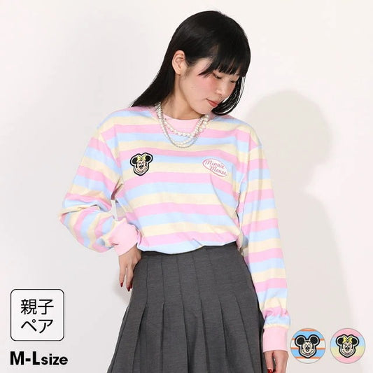 日本童裝 BDL x Disney 親子裝 條紋長袖上衣 M-L 大人款 男童款/女童款 夏季 TOPS