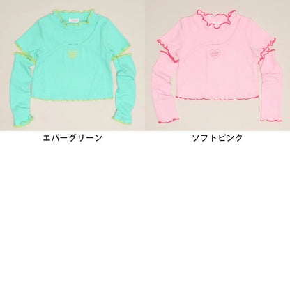 日本童裝 BDL 木耳邊上衣連袖套 90-140cm 女童款 夏季 TOPS
