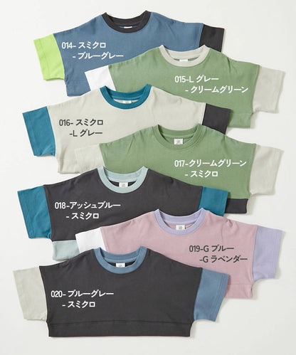 日本童裝 dev!rock 耐穿 耐洗不易變形 撞色拼接短袖上衣 80-160cm 男童款/女童款 TOPS 夏季