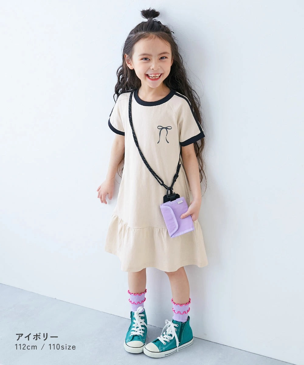 日本童裝 dev!rock 側條紋短袖連身裙 100-160cm 女童款 夏季 DRESSES