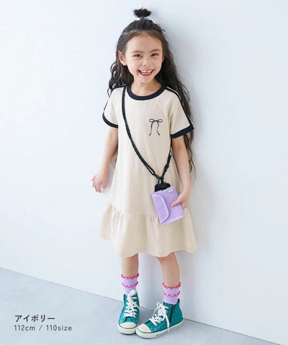 日本童裝 dev!rock 側條紋短袖連身裙 100-160cm 女童款 夏季 DRESSES