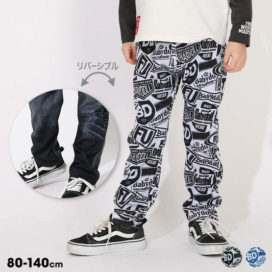 日本童裝 BDL 2Way 雙面兩著 印花牛仔長褲 80-140cm 男童款 夏季 PANTS