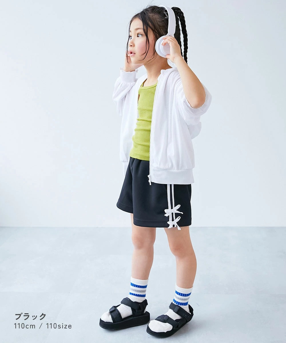 日本童裝 dev!rock 側條紋緞帶短褲 100-160cm 女童款 夏季 PANTS