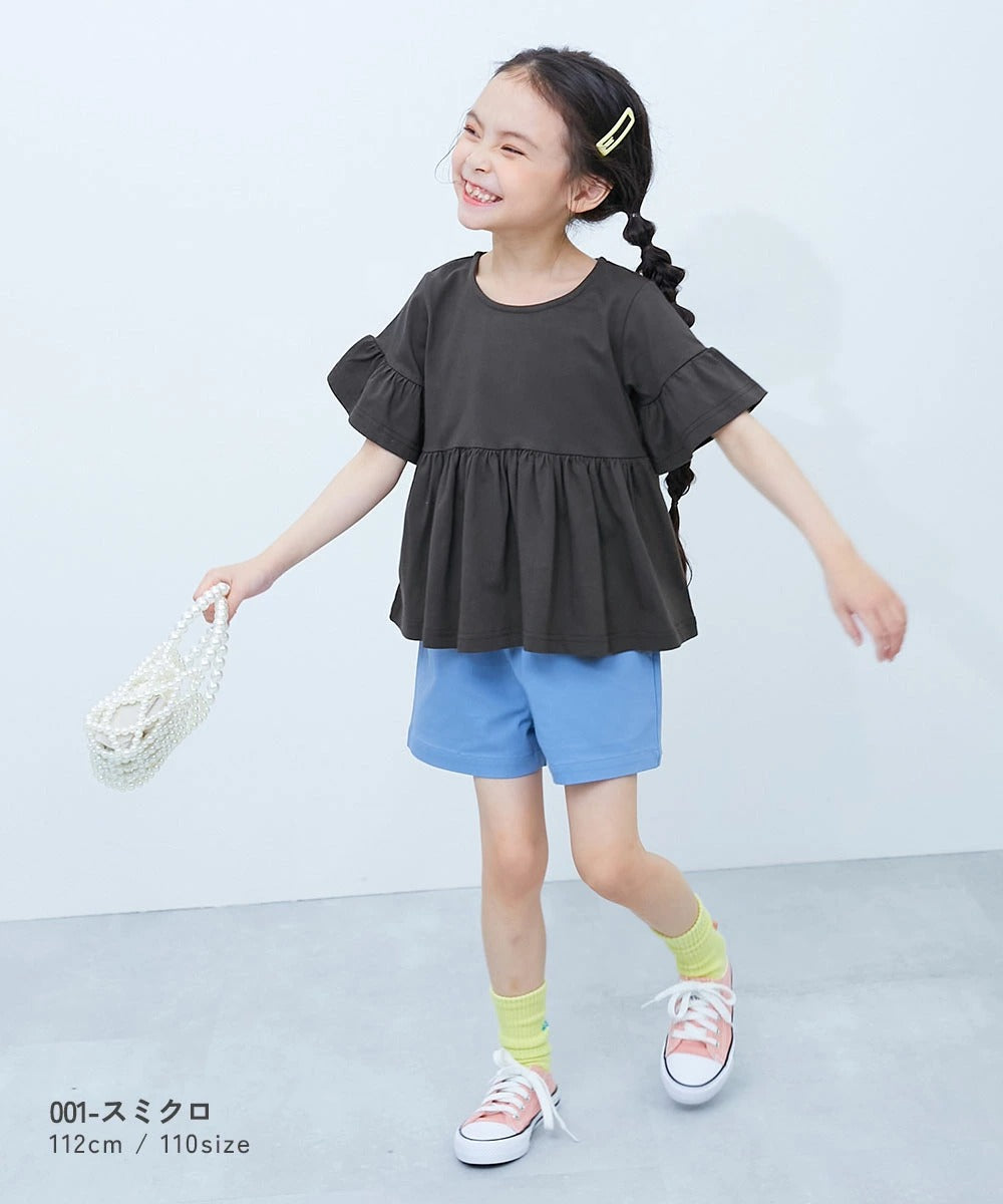 日本童裝 dev!rock 裙邊短袖上衣 100-160cm 女童款 夏季 TOPS