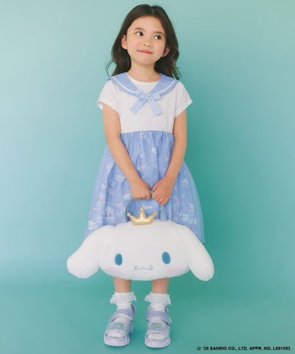 日本童裝 aF#a325 x Sanrio Cinnamoroll 2Way 領可拆 水手領連身裙 100-150cm 女童款 夏季 DRESSES