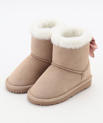 日本直送 aF#a325 蝴蝶結裝飾毛毛雪靴 16-22cm 鞋系列 其他品牌