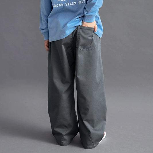 日本童裝 Branshes 彈性斜紋寬腳直筒長褲 100-160cm 男童款/女童款 秋季 PANTS