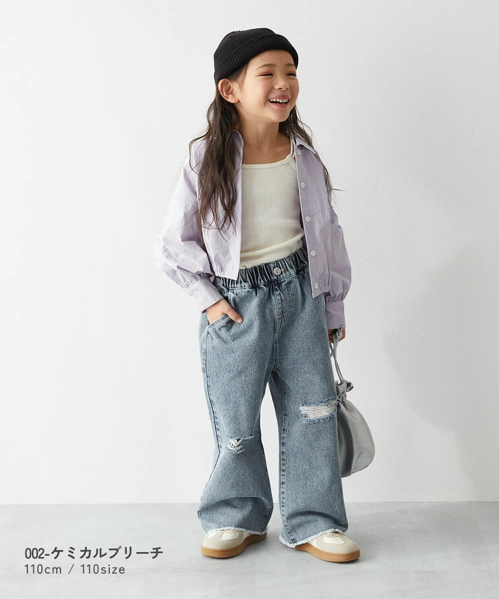 日本童裝 dev!rock 做舊直筒牛仔褲 100-160cm 男童款/女童款 PANTS 春季