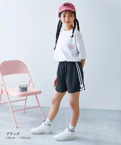 日本童裝 dev!rock 側條紋緞帶短褲 100-160cm 女童款 夏季 PANTS