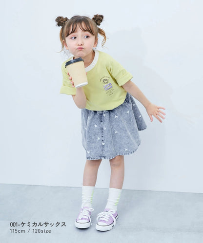 日本童裝 dev!rock 心形刺繡牛仔短裙 100-160cm 女童款 夏季 SKIRTS