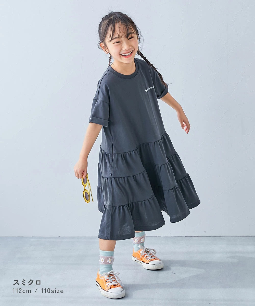 日本童裝 dev!rock 層疊裙擺印花連身裙 100-160cm 女童款 夏季 DRESSES