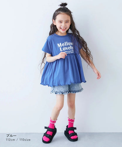 日本童裝 dev!rock A字型logo印花短袖上衣 100-160cm 女童款 夏季 TOPS