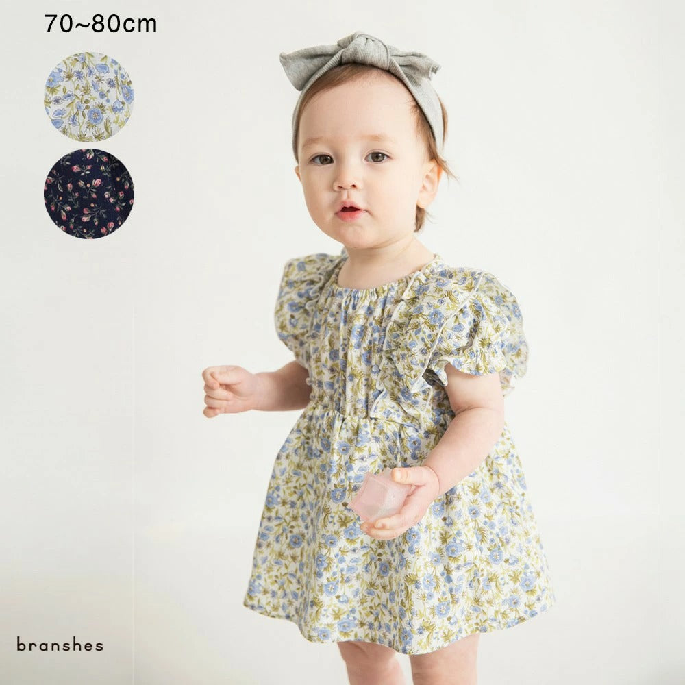 日本童裝 Branshes 碎花連衣 70-80cm 女童款 初生嬰兒 夏季 Jumpsuit