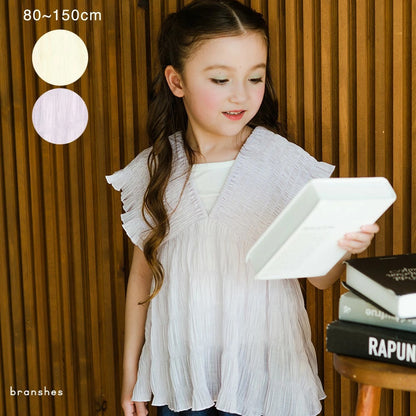 日本童裝 Branshes 皺皺束腰上衣及背心套裝 80-150cm 女童款 夏季 TOPS