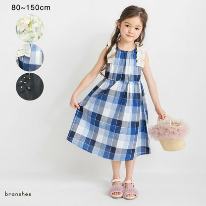日本童裝 Branshes 荷葉邊連身裙 80-150cm 女童款 夏季 DRESSES