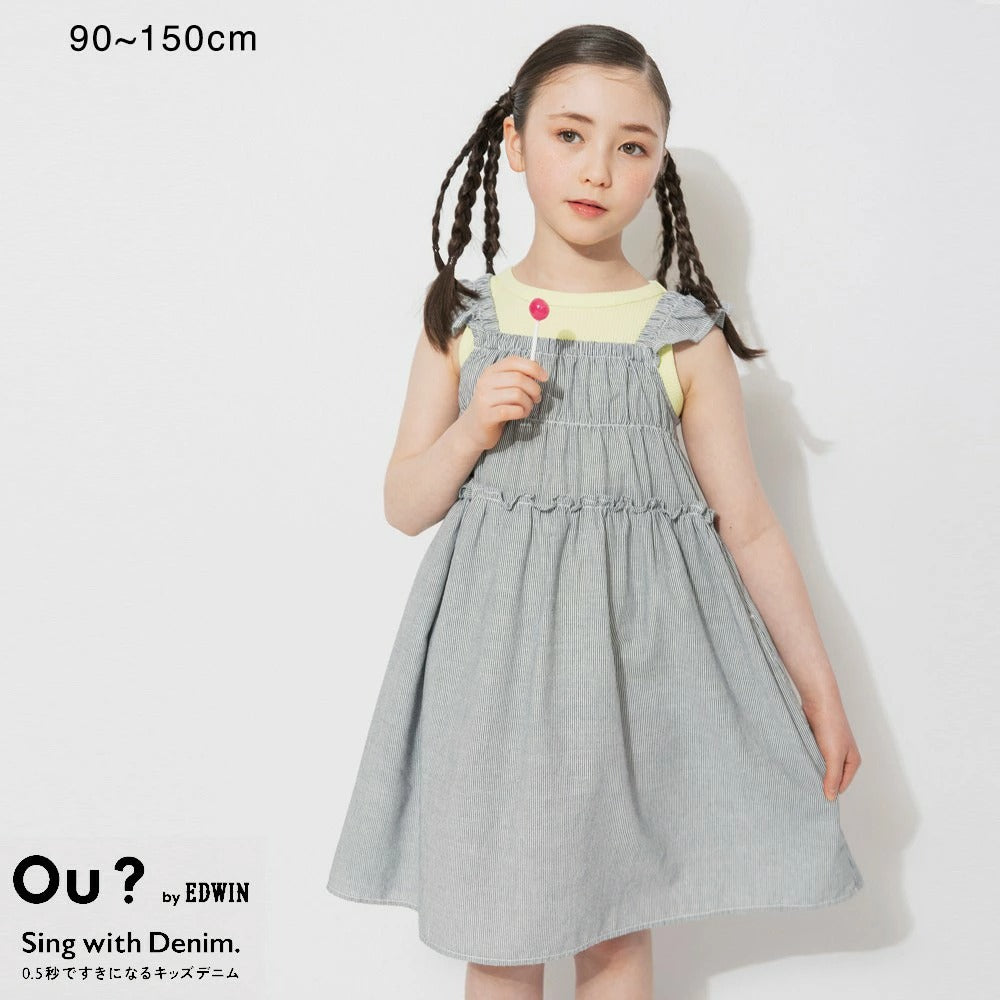 日本童裝 Branshes【Ou? by EDWIN】荷葉邊連身裙 90-150cm 女童款 夏季 DRESSES
