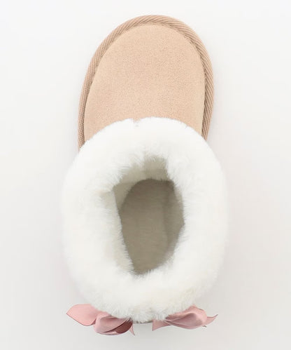 日本直送 aF#a325 蝴蝶結裝飾毛毛雪靴 16-22cm 鞋系列 其他品牌
