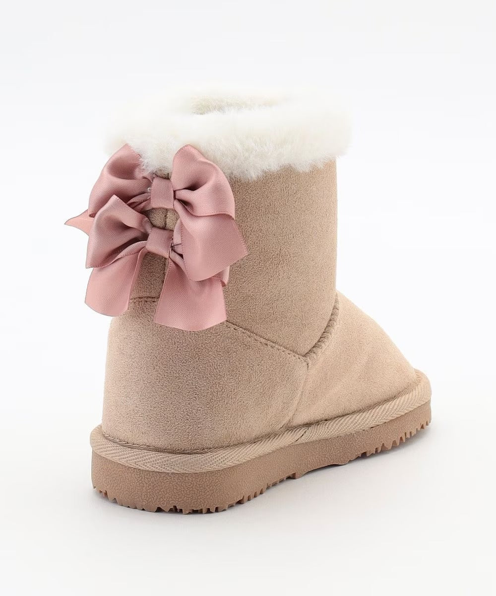 日本直送 aF#a325 蝴蝶結裝飾毛毛雪靴 16-22cm 鞋系列 其他品牌