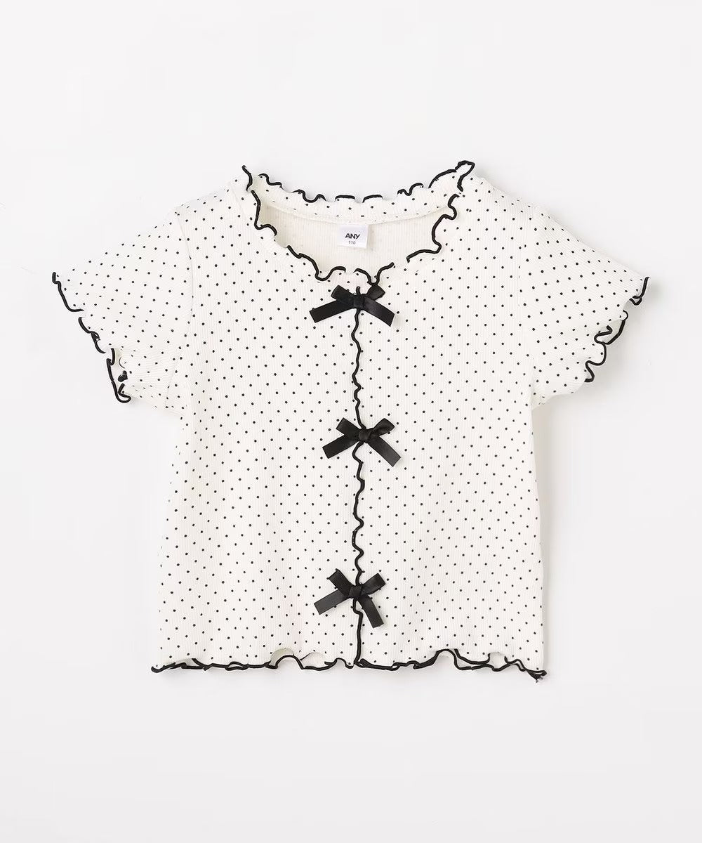 日本童裝 aF#a325 波點蝴蝶結上衣 110-160cm 女童款 夏季 TOPS