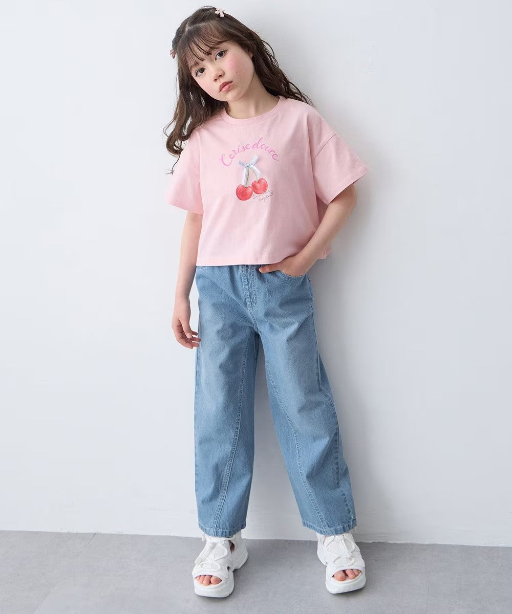 日本童裝 aF#a325 車厘子印花上衣 110-160cm 女童款 夏季 TOPS