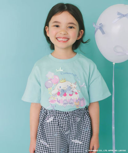 日本童裝 aF#a325 x Sanrio Cinnamoroll 印花上衣 100-150cm 女童款 夏季 TOPS