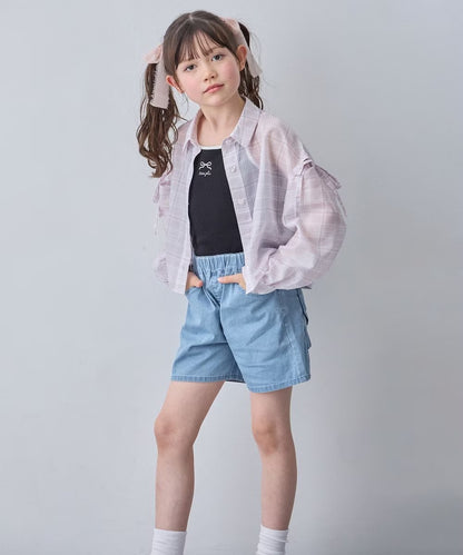 日本童裝 aF#a325 後蝴蝶結短褲 110-160cm 女童款 夏季 PANTS
