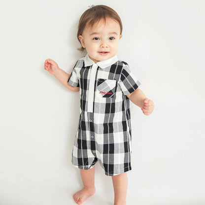 日本童裝 Branshes 格紋連衣 70-80cm 男童款 初生嬰兒 夏季 Jumpsuit