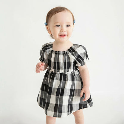 日本童裝 Branshes 格紋連衣 70-80cm 女童款 初生嬰兒 夏季 Jumpsuit