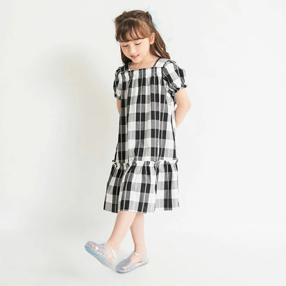 日本童裝 Branshes 格紋蝴蝶結連身裙 80-150cm 女童款 夏季 DRESSES