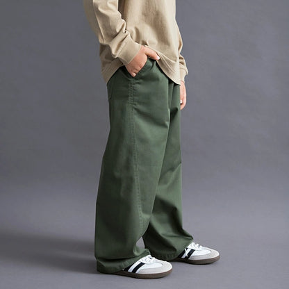 日本童裝 Branshes 彈性斜紋寬腳直筒長褲 100-160cm 男童款/女童款 秋季 PANTS