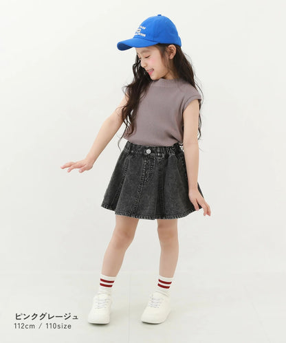 日本童裝 dev!rock 法式袖羅紋短袖上衣 100-160cm 女童款 夏季 TOPS