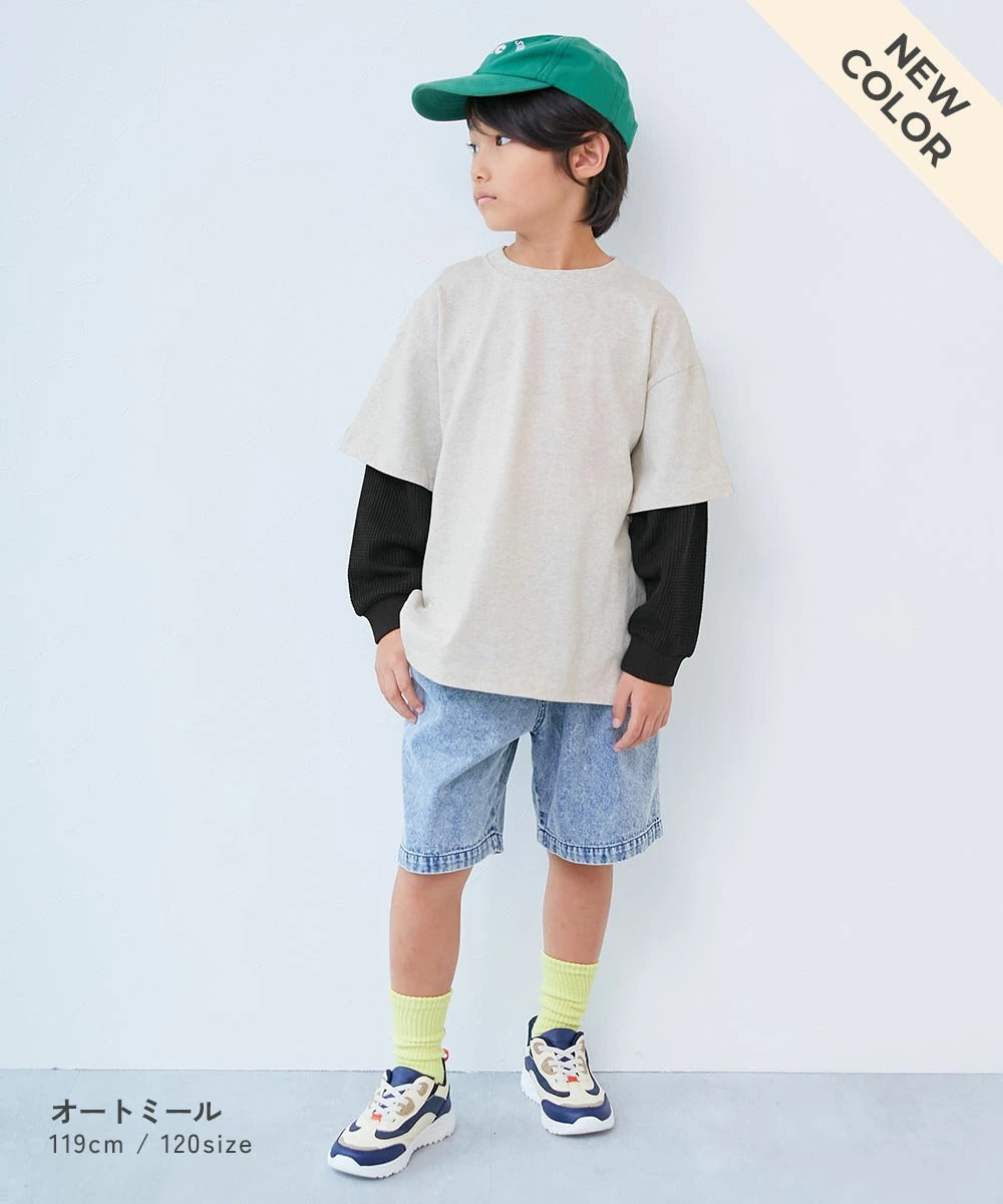 日本童裝 dev!rock 假兩件上衣 100-160cm 男童款 TOPS 春季