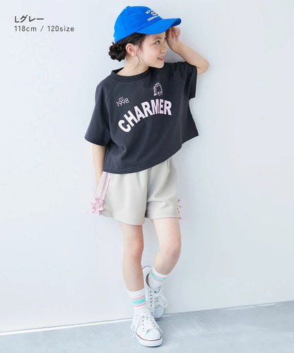 日本童裝 dev!rock 側條紋緞帶短褲 100-160cm 女童款 夏季 PANTS