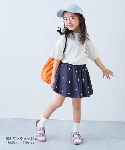 日本童裝 dev!rock 心形刺繡牛仔短裙 100-160cm 女童款 夏季 SKIRTS