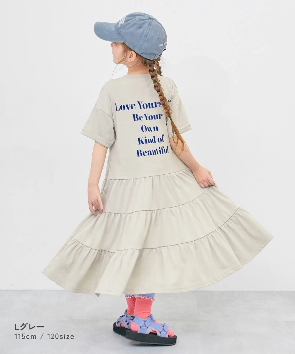 日本童裝 dev!rock 層疊裙擺印花連身裙 100-160cm 女童款 夏季 DRESSES