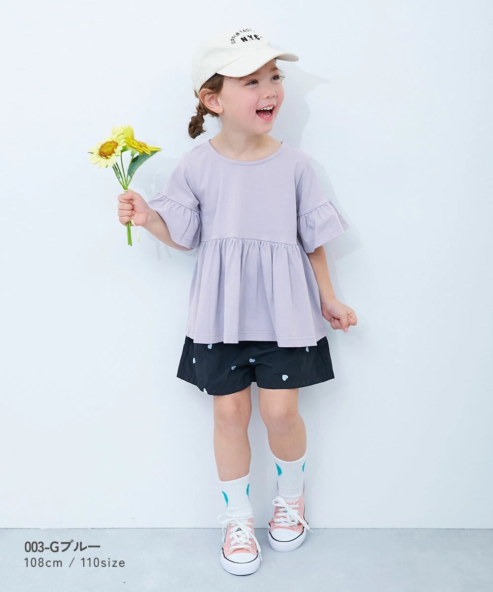 日本童裝 dev!rock 裙邊短袖上衣 100-160cm 女童款 夏季 TOPS