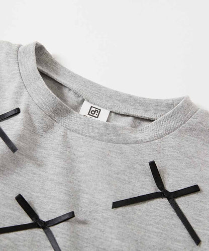 日本童裝 dev!rock 緞帶長袖上衣 100-160cm 女童款 TOPS 春季