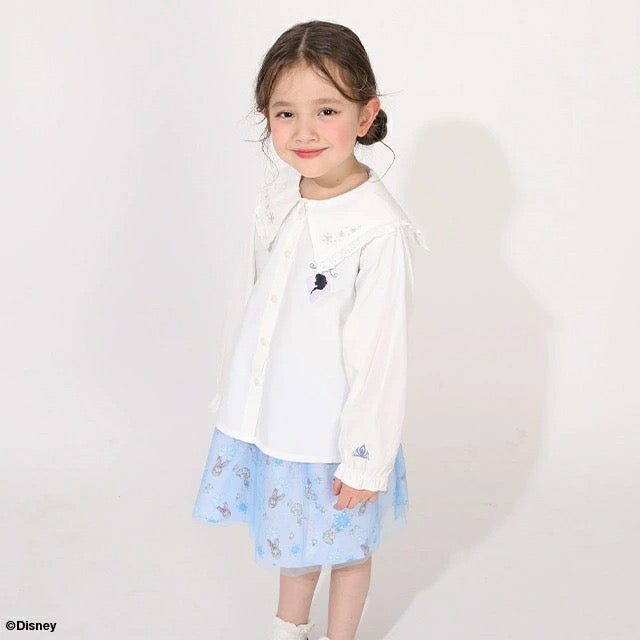 日本童裝 BDL x Disney Princess 蕾絲領襯衫上衣 100-130cm 女童款 夏季 TOPS