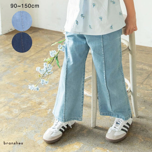 日本童裝 Branshes 牛仔寬褲 90-150cm 女童款 夏季 PANTS