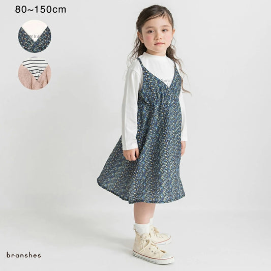 日本童裝 Branshes 假兩件連身裙 80-150cm 女童款 夏季 DRESSES