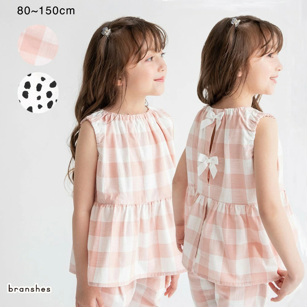 日本童裝 Branshes 後開衩無袖上衣 80-150cm 女童款 夏季 TOPS